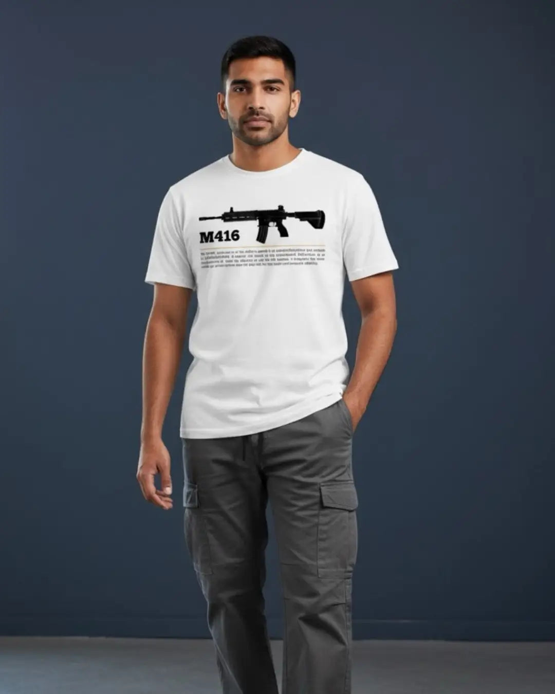 BGMI M416 T-Shirt | PUBG Tactical Assault Rifle Tee - S / White - BGMI/PUBG