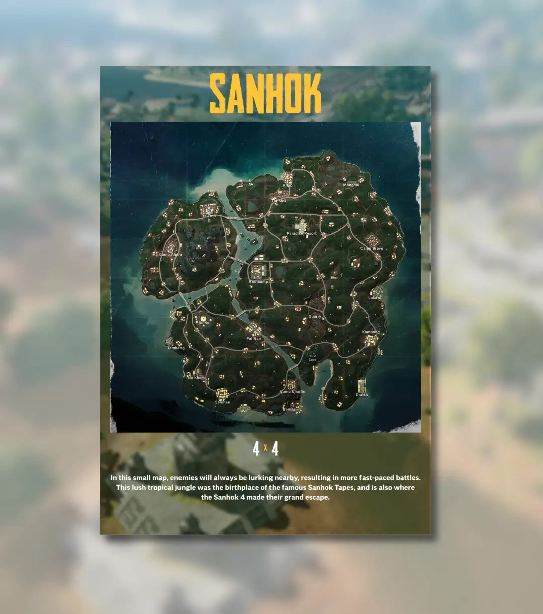 BGMI Map Wall Art Set – Erangel Miramar Sanhok & Vikendi | 300 GSM Matte Poster - BGMI/PUBG