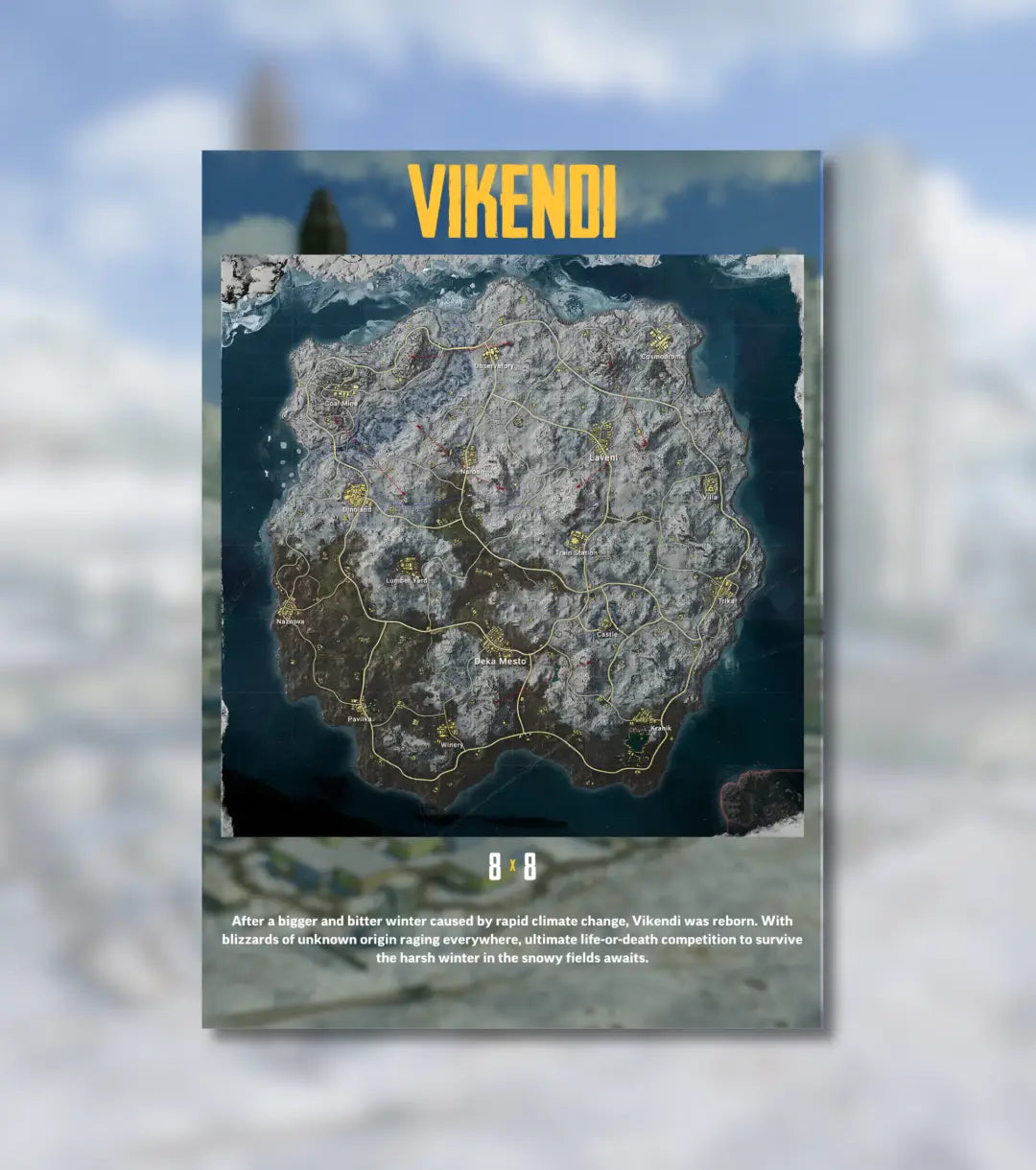 BGMI Map Wall Art Set – Erangel Miramar Sanhok & Vikendi | 300 GSM Matte Poster - BGMI/PUBG