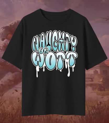 BGMI Naughty Or Wott Oversized T-Shirt – OG Meme Streetwear | 240 GSM Heavyweight Gamer Tee - Valorant