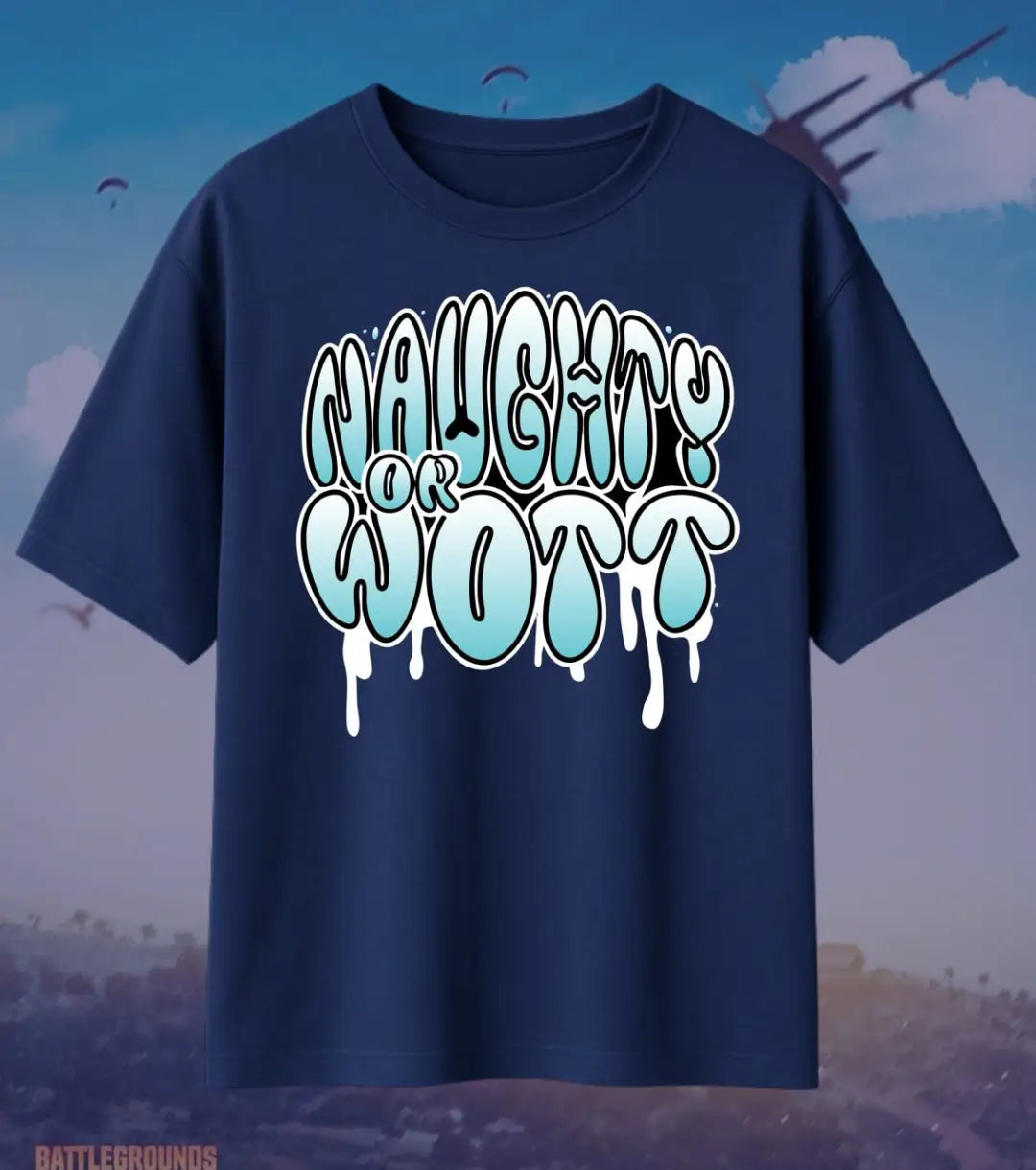 BGMI Naughty Or Wott Oversized T-Shirt – OG Meme Streetwear | 240 GSM Heavyweight Gamer Tee - Valorant
