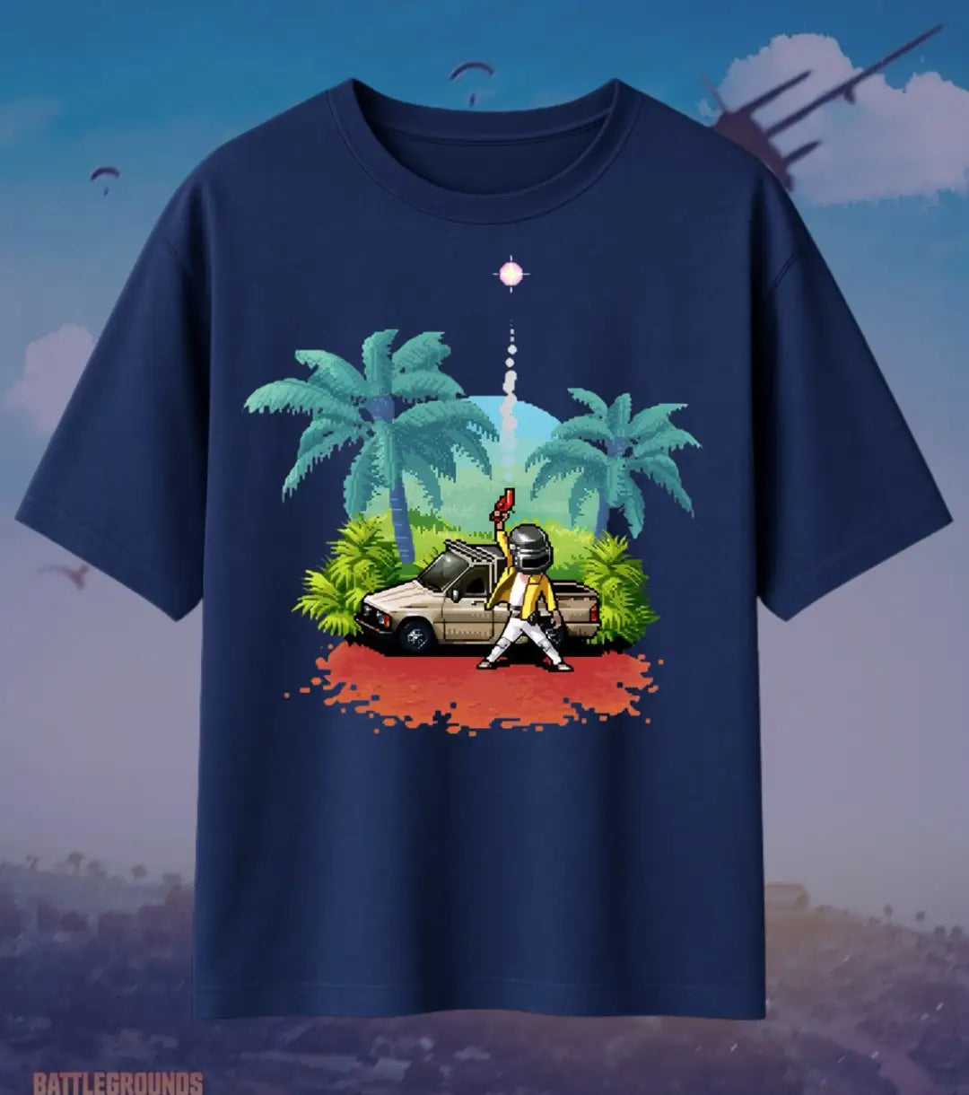 BGMI Pixel Drop Winner Oversized T-Shirt – Retro Battle Royale Tee | 240 GSM Heavyweight Gamer Tee - Valorant