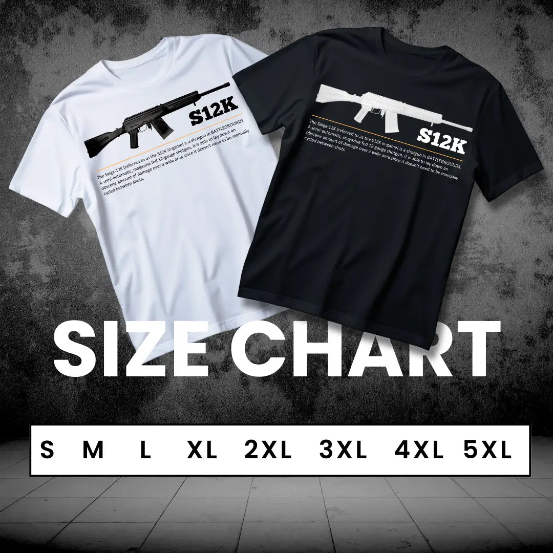 BGMI S12K T-Shirt | PUBG Shotgun Graphic Tee - BGMI/PUBG