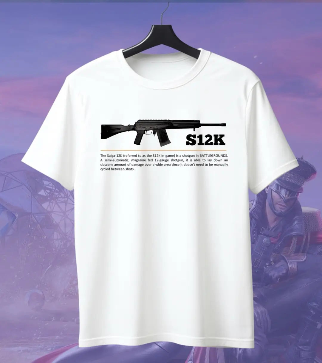 BGMI S12K T-Shirt | PUBG Shotgun Graphic Tee - BGMI/PUBG