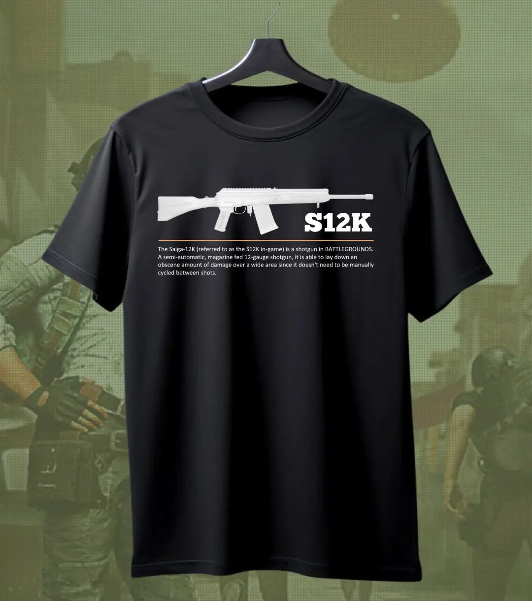 BGMI S12K T-Shirt | PUBG Shotgun Graphic Tee - BGMI/PUBG