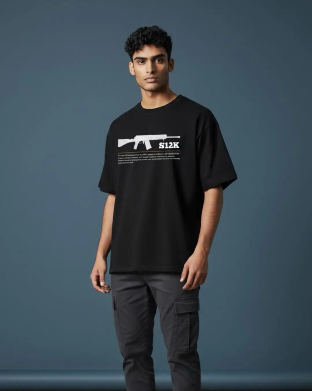 BGMI S12K T-Shirt | PUBG Shotgun Graphic Tee - Black / S - BGMI/PUBG