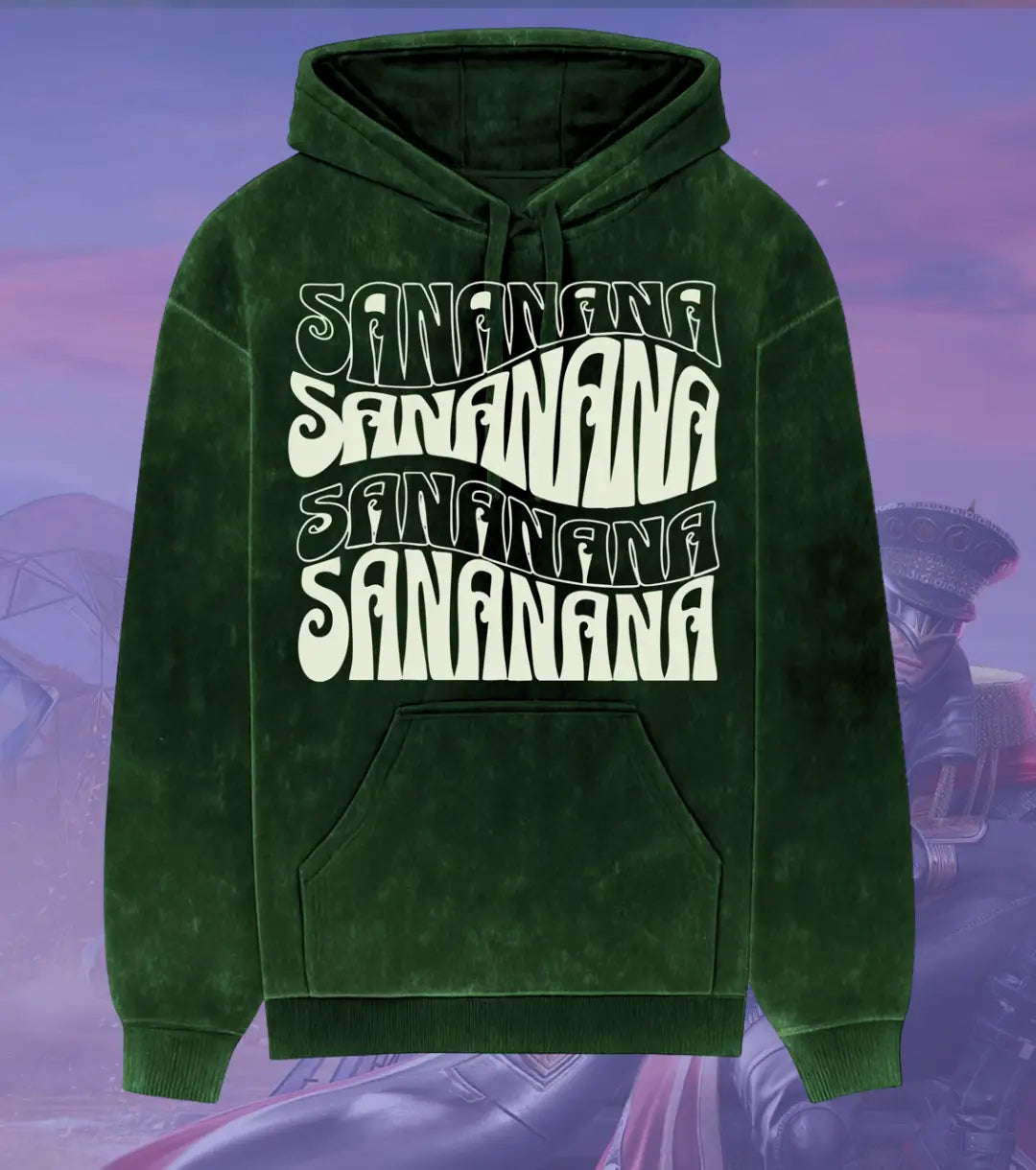 BGMI SANANANA – OG Acid Wash Hoodie | 300 GSM Heavyweight Fleece - Bottle Green / S - BGMI/PUBG