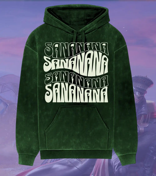 BGMI SANANANA – OG Acid Wash Hoodie | 300 GSM Heavyweight Fleece - Bottle Green / S - BGMI/PUBG