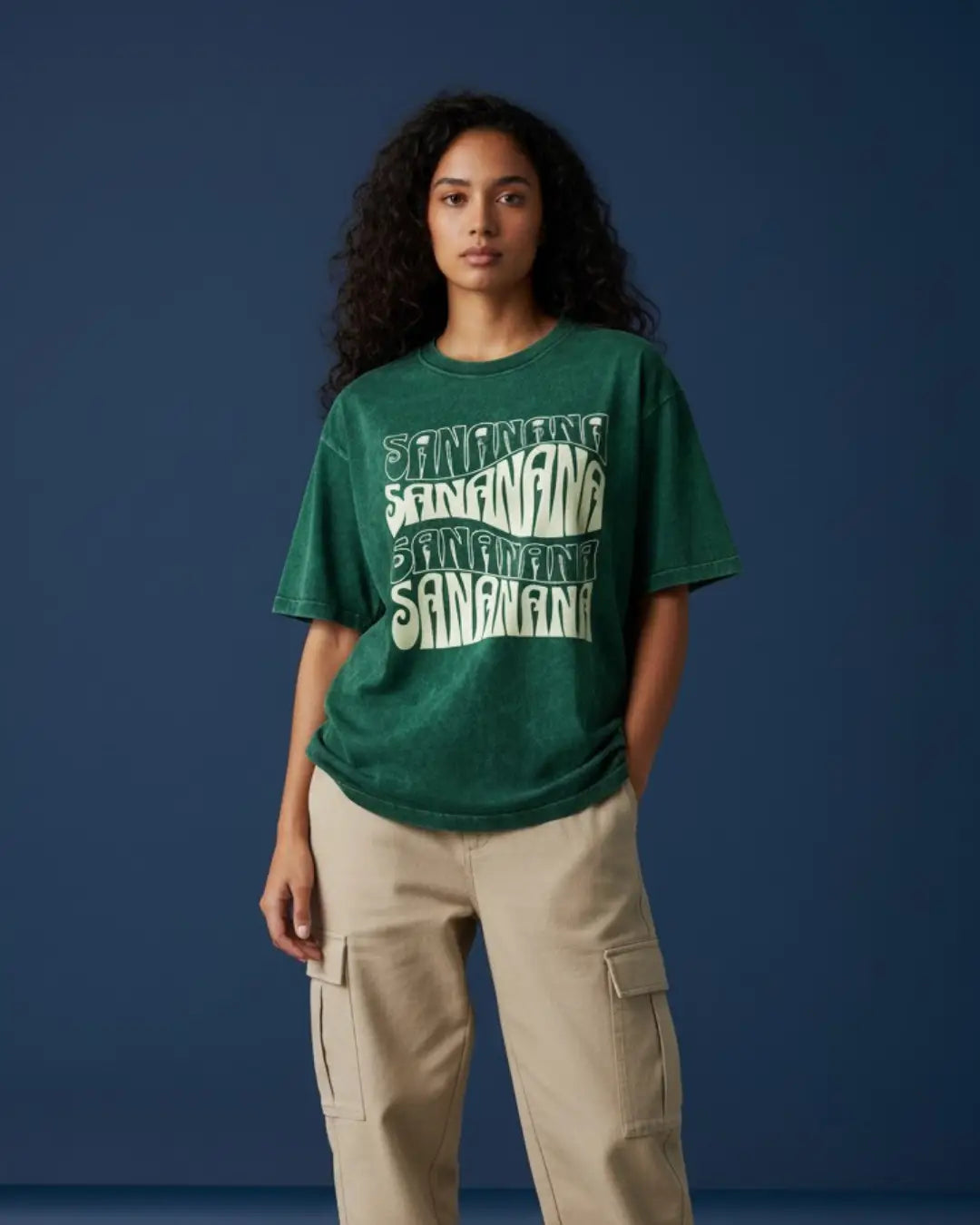 BGMI SANANANA – OG Meme Acid Wash Oversized T-Shirt | 240 GSM Heavyweight Tee - Bottle Green / S - BGMI/PUBG