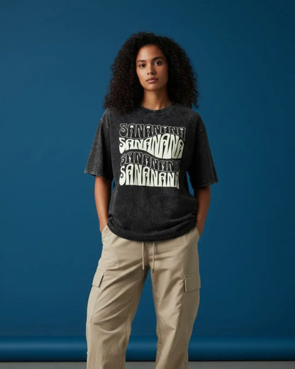 BGMI SANANANA – OG Meme Acid Wash Oversized T-Shirt | 240 GSM Heavyweight Tee - Black / S - BGMI/PUBG