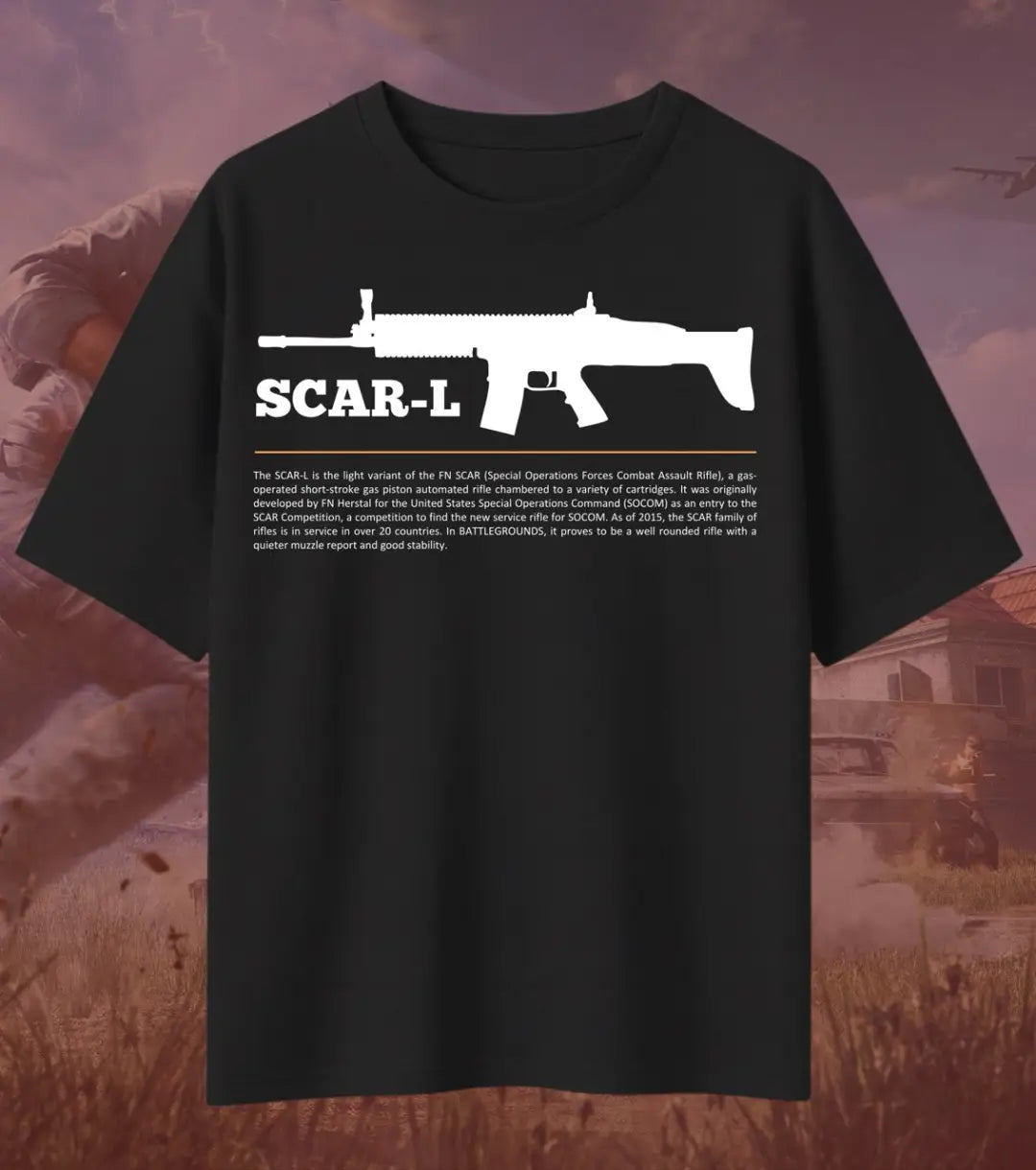 BGMI SCAR-L Oversized T-Shirt – Tactical Spray Control | 240 GSM Heavyweight Gamer Tee - Valorant