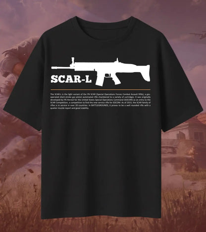 BGMI SCAR-L Oversized T-Shirt – Tactical Spray Control | 240 GSM Heavyweight Gamer Tee - Valorant