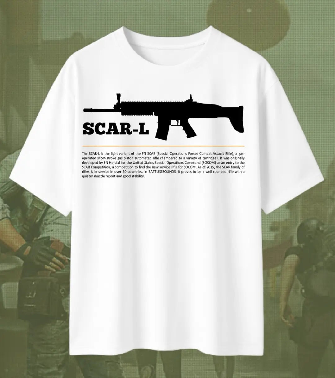 BGMI SCAR-L Oversized T-Shirt – Tactical Spray Control | 240 GSM Heavyweight Gamer Tee - Valorant