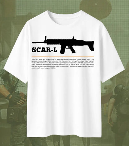 BGMI SCAR-L Oversized T-Shirt – Tactical Spray Control | 240 GSM Heavyweight Gamer Tee - Valorant