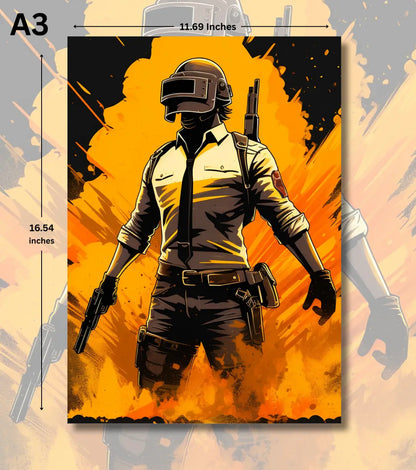 BGMI Sky Drop – Into the Battleground Wall Art Poster | 300 GSM Matte Finish - A3 - BGMI/PUBG