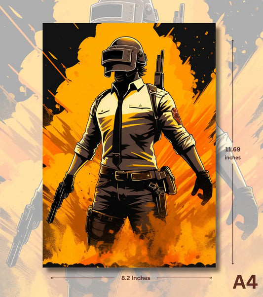 BGMI Sky Drop – Into the Battleground Wall Art Poster | 300 GSM Matte Finish - A4 - BGMI/PUBG