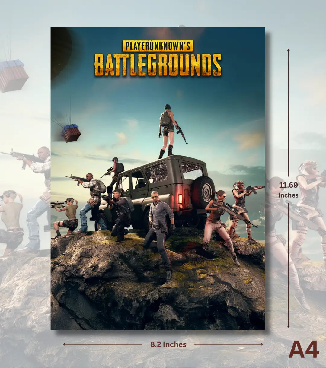 BGMI Squad Assemble – Battlegrounds Wall Art Poster | 300 GSM Matte Finish - BGMI/PUBG