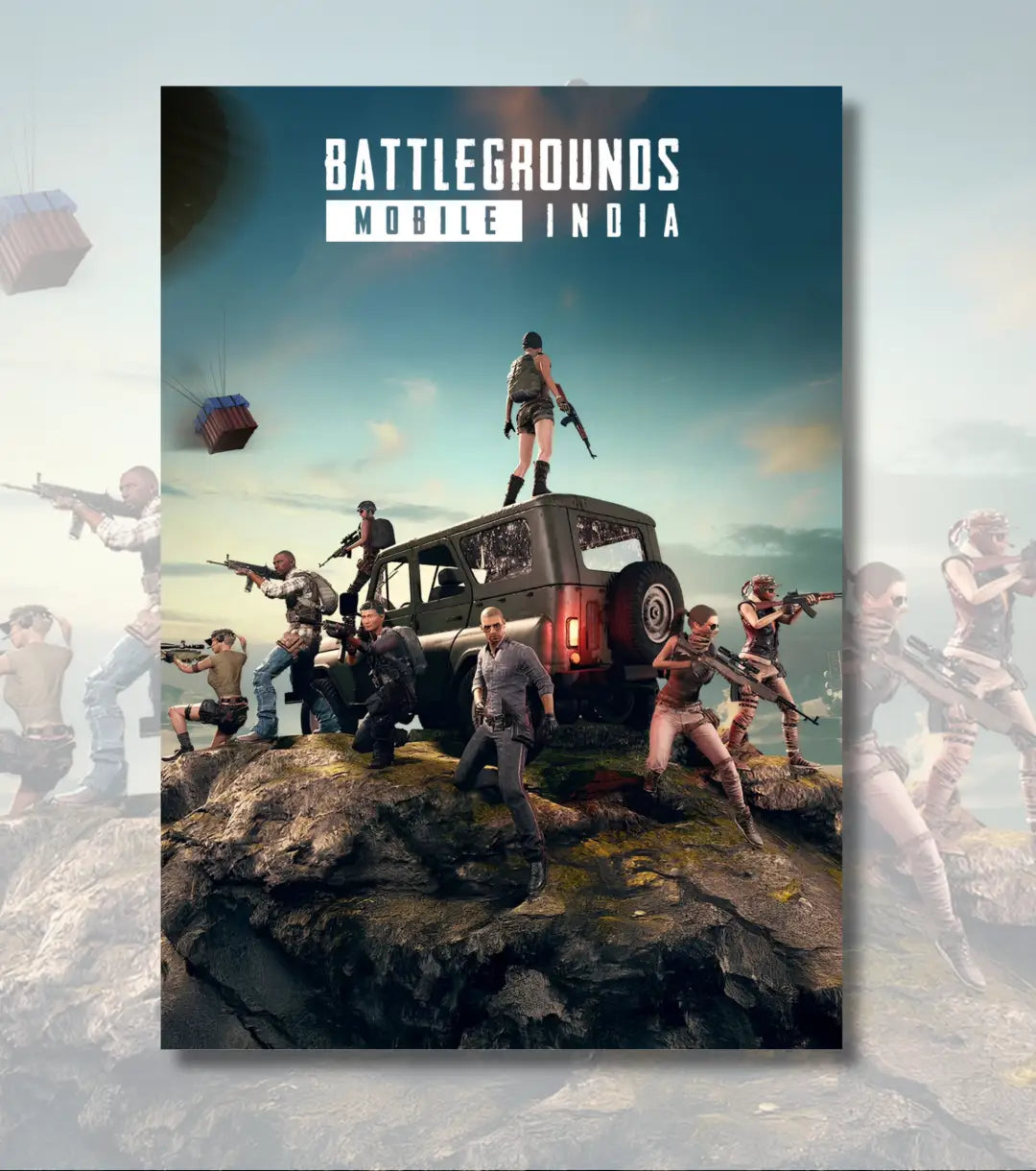 BGMI Squad Assemble – Battlegrounds Wall Art Poster | 300 GSM Matte Finish - A4 / BGMI - BGMI/PUBG