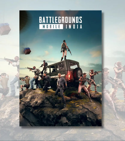 BGMI Squad Assemble – Battlegrounds Wall Art Poster | 300 GSM Matte Finish - A4 / BGMI - BGMI/PUBG