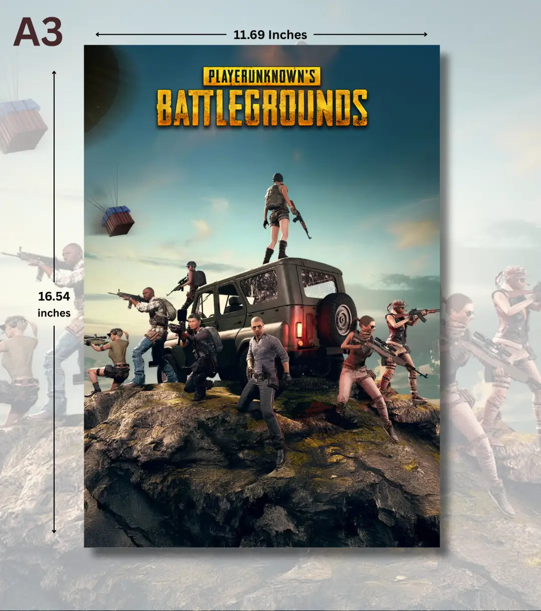 BGMI Squad Assemble – Battlegrounds Wall Art Poster | 300 GSM Matte Finish - BGMI/PUBG