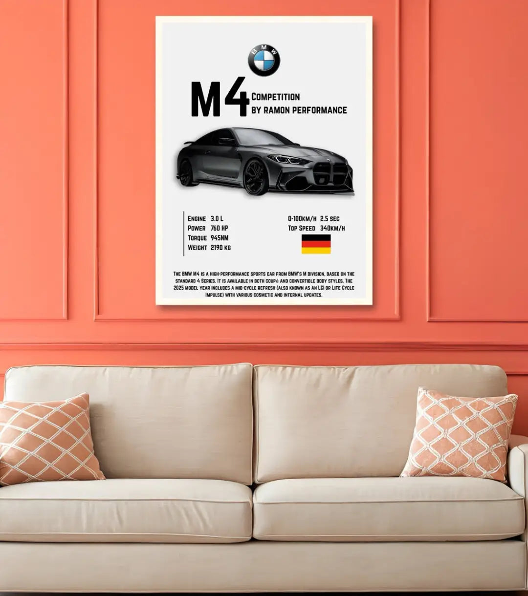 BMW M4 Competition Poster - Automotive