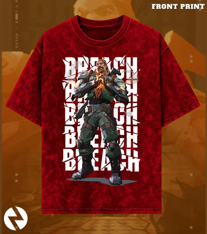 Breach – Earthshaker Valorant Acid Wash Tee | Bold Gamer Streetwear - Valorant