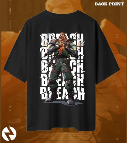 Breach – Earthshaker Valorant Oversized T Shirt | Built for Big Plays - Black / XS / 180GSM - Valorant