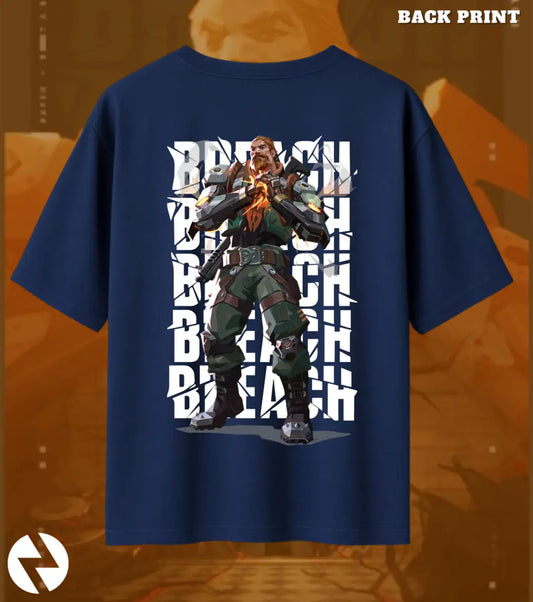 Breach – Earthshaker Valorant Oversized T Shirt | Built for Big Plays - Navy / XS / 180GSM - Valorant