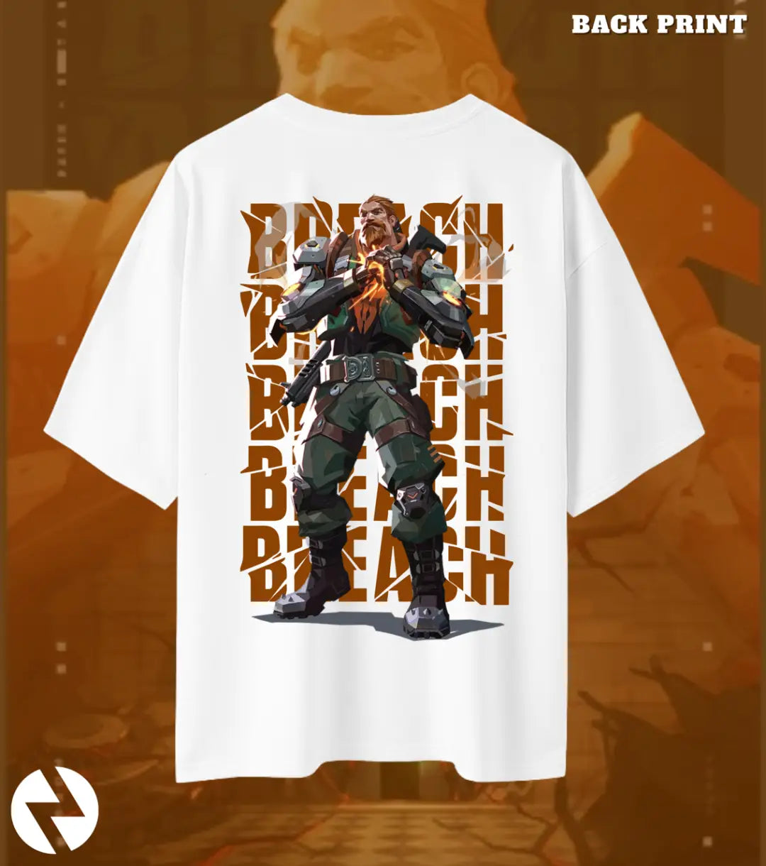 Breach – Earthshaker Valorant Oversized T Shirt | Built for Big Plays - White / XS / 180GSM - Valorant