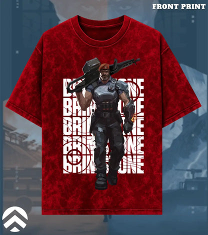 Brimstone – Commanding Fire Valorant Acid Wash Tee | Bold Gamer Streetwear - Valorant