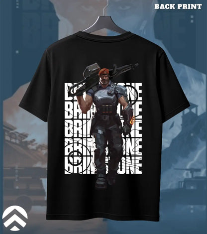 Brimstone - Tactical Commander Valorant T Shirt | Heavy Fire Tee - Back (Duel Print) / Black / S - Valorant