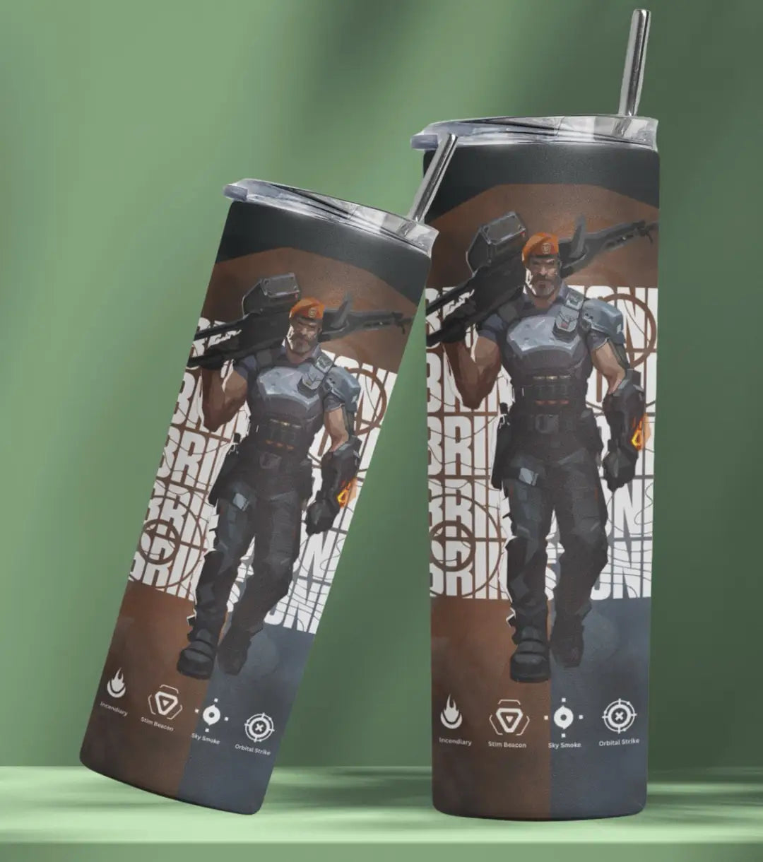 Brimstone Valorant Tumbler – Commanding Fire | Hydration On Command - Valorant