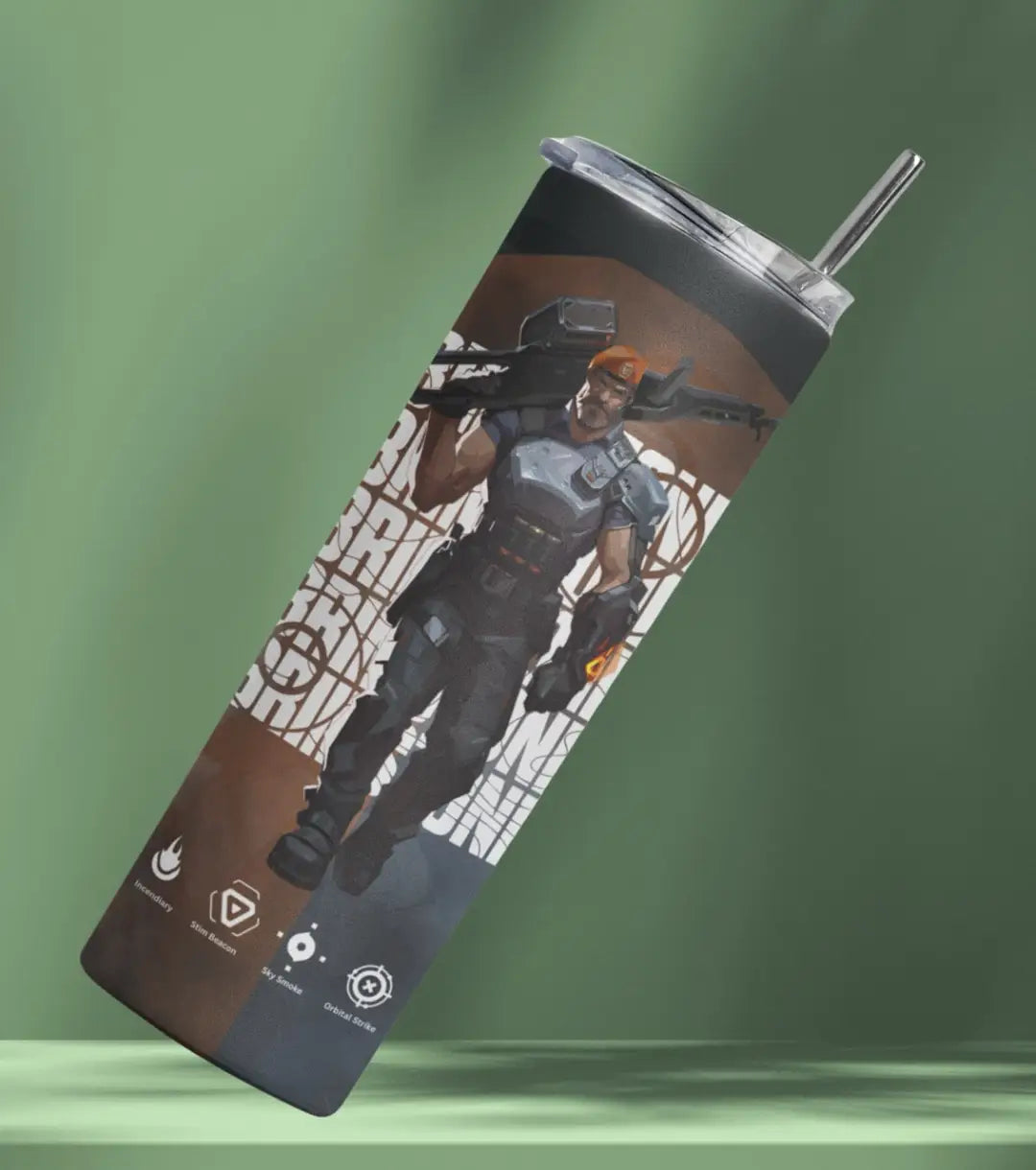 Brimstone Valorant Tumbler – Commanding Fire | Hydration On Command - Valorant
