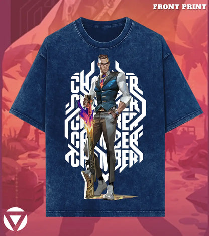 Chamber – Deadly Elegance Valorant Acid Wash Tee | Bold Gamer Streetwear - Valorant