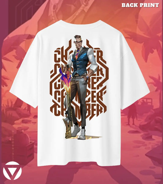 Chamber – Deadly Elegance Valorant Oversized T Shirt | Heavyweight Streetwear - White / XS / 180GSM - Valorant