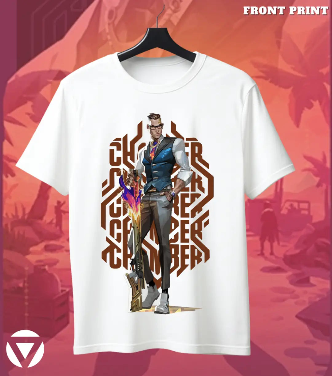 Chamber - Precision Elite Valorant T Shirt | One-Tap Luxury Tee - Front Only / White / S - Valorant