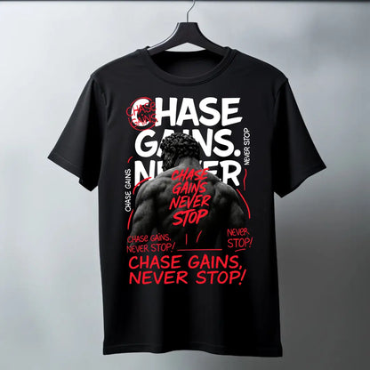 CHASE GAINS NEVER STOP Regular T-Shirt - Black / S