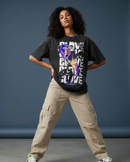 Clove – Eternal Mischief Valorant Acid Wash Tee | Bold Gamer Streetwear - Black / XS - Valorant