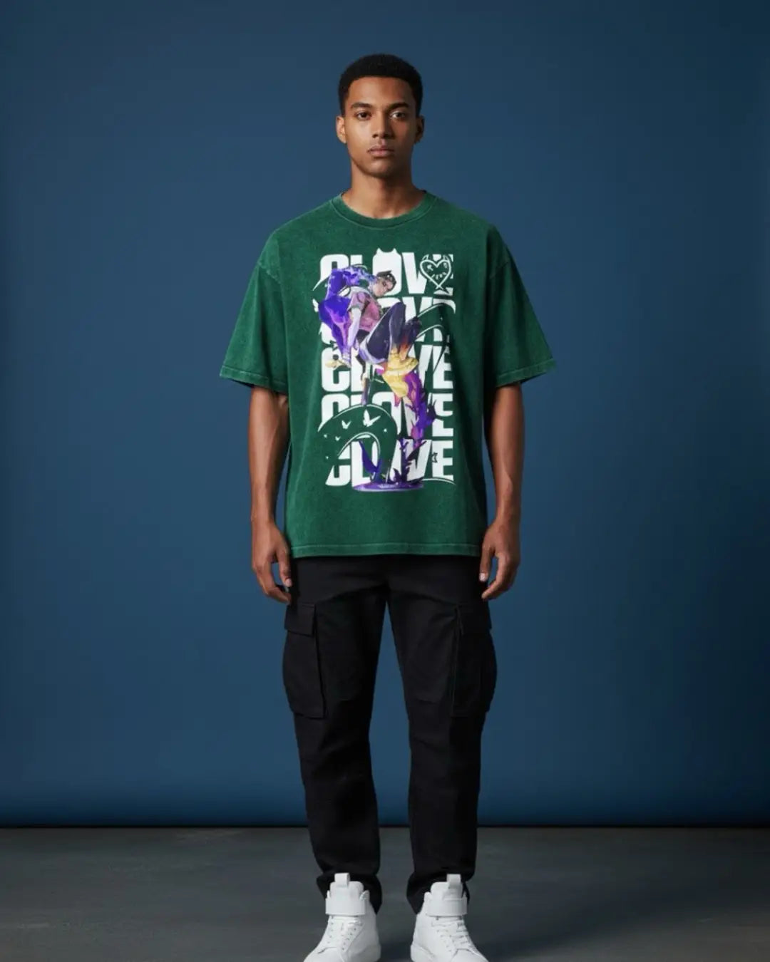 Clove – Eternal Mischief Valorant Acid Wash Tee | Bold Gamer Streetwear - Bottle Green / XS - Valorant