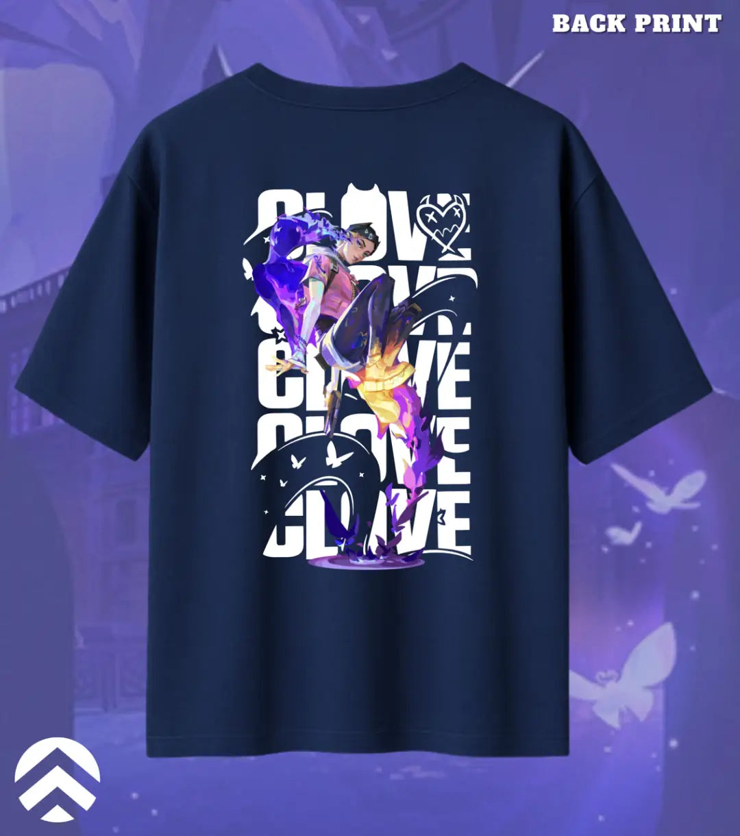 Clove – Eternal Mischief Valorant Oversized T Shirt | Built for Big Plays - Navy / XS / 180GSM - Valorant