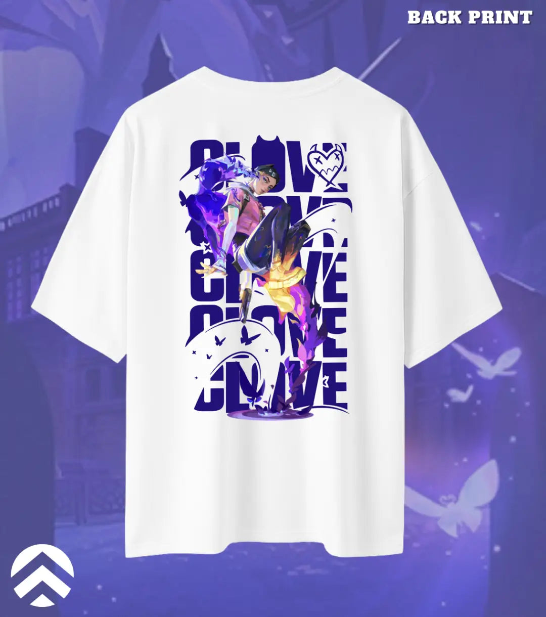 Clove – Eternal Mischief Valorant Oversized T Shirt | Built for Big Plays - White / XS / 180GSM - Valorant