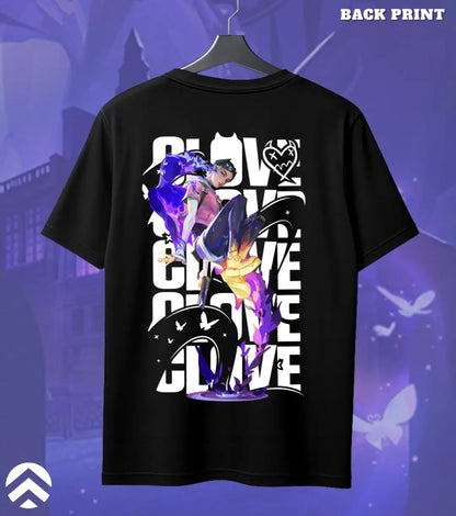 Clove - Shadow Trickster Valorant T Shirt | Trick the Meta Tee - Back (Dual Print) / Black / S