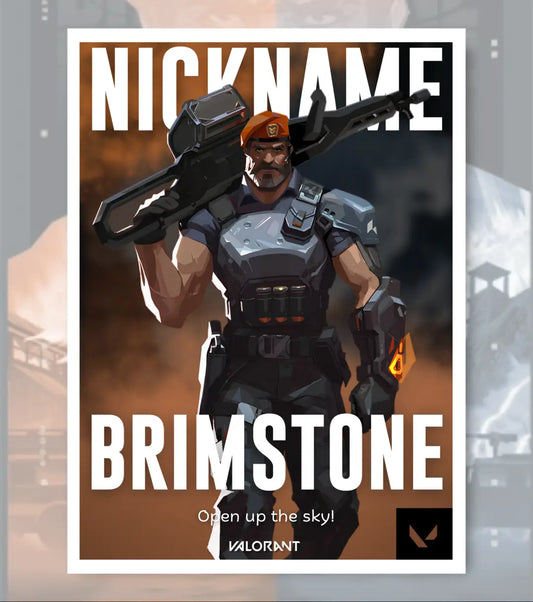 Custom Valorant Poster – Personalized Wall Art | Make It Yours - Brimstone / A4 / Unframed - Valorant