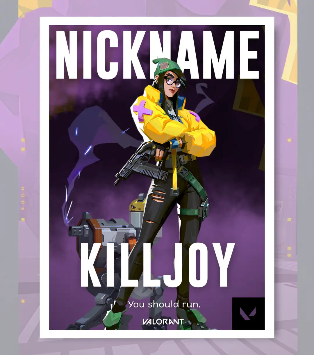 Custom Valorant Poster – Personalized Wall Art | Make It Yours - Killjoy / A4 / Unframed - Valorant