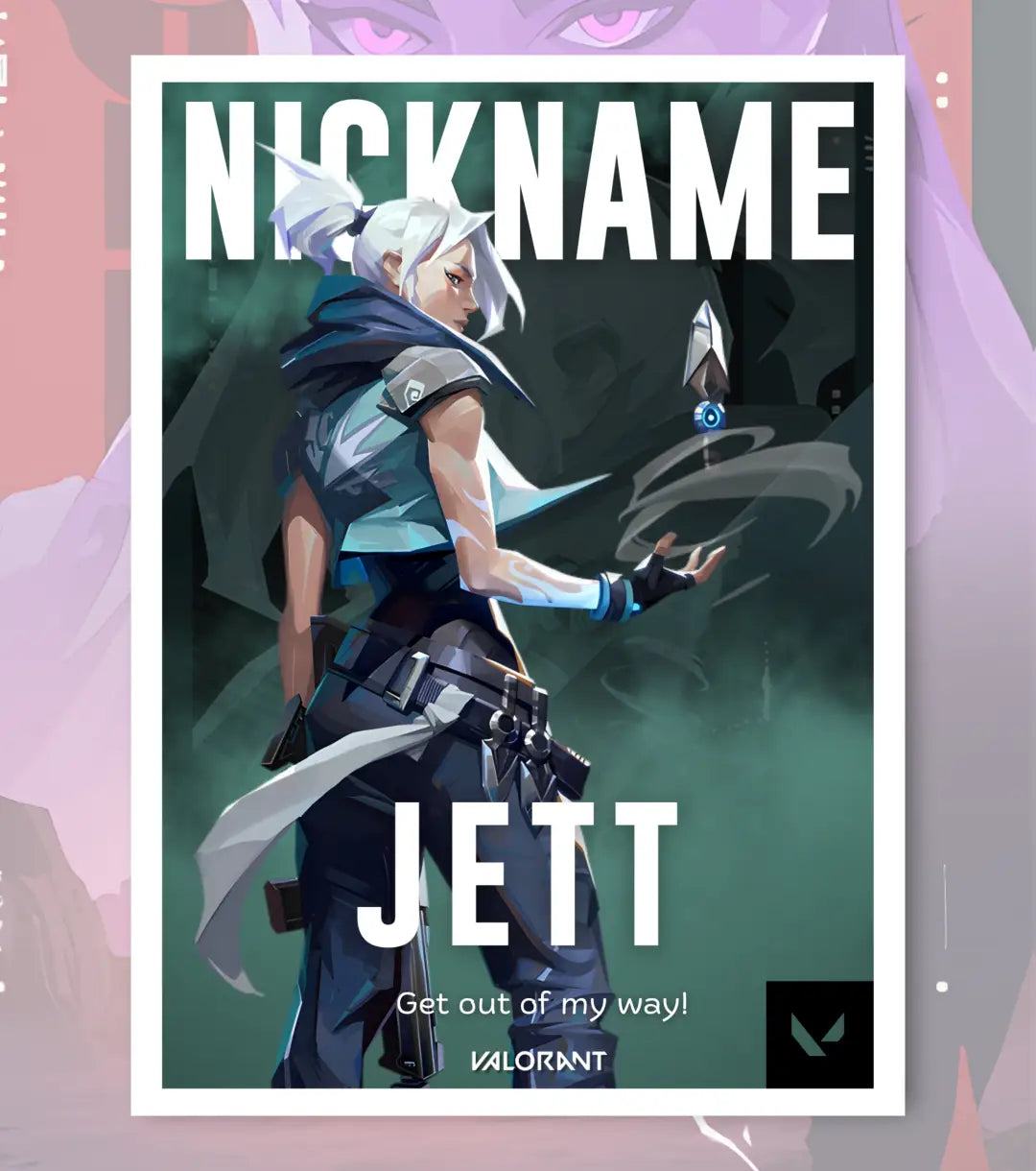 Custom Valorant Poster – Personalized Wall Art | Make It Yours - Jett / A4 / Unframed - Valorant