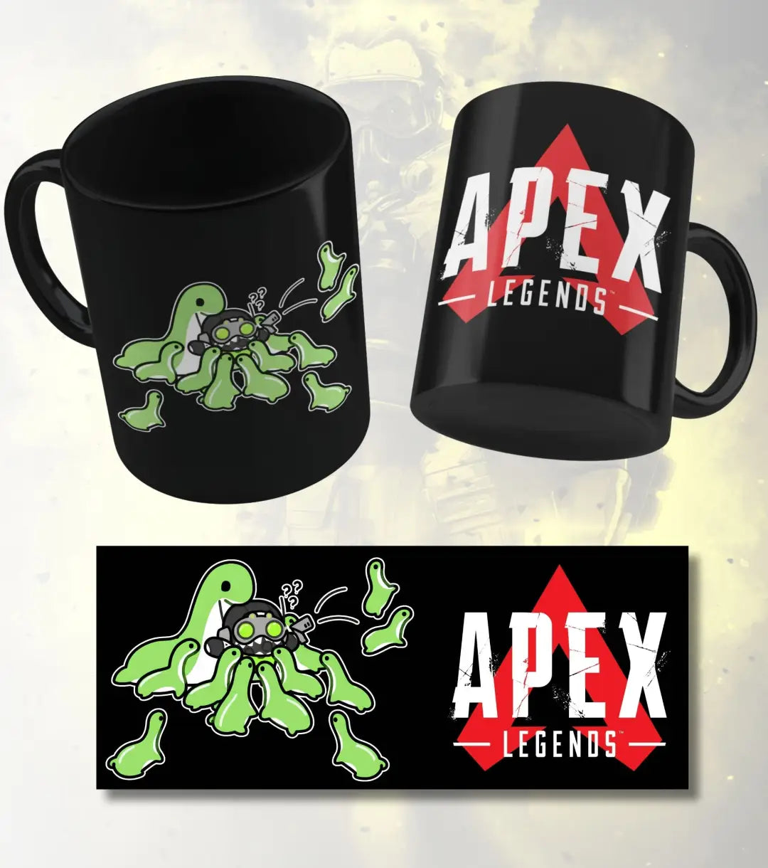 Cute Apex Legends Nessie Ceramic Gaming Mug | Premium Coffee Mug for Gamers | White & Black - Black - Mug