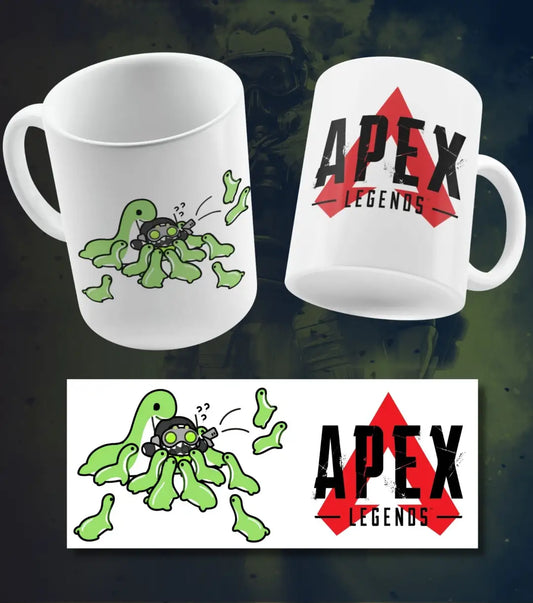 Cute Apex Legends Nessie Ceramic Gaming Mug | Premium Coffee Mug for Gamers | White & Black - White - Mug