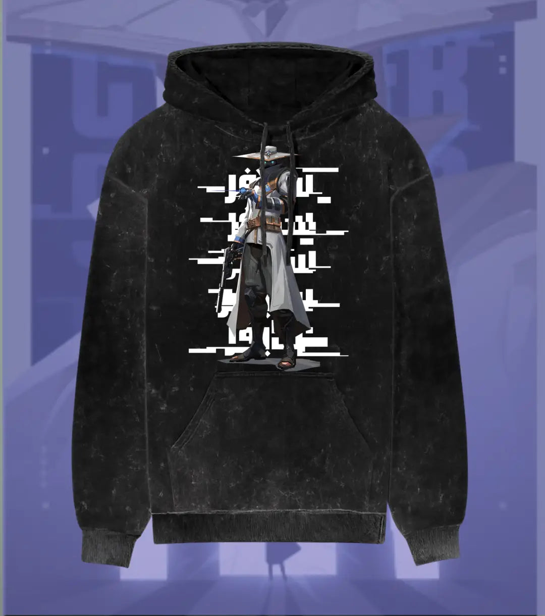 Cypher – Silent Watch Valorant Acid Wash Hoodie | Premium Gamer Streetwear - Black / XS - Valorant