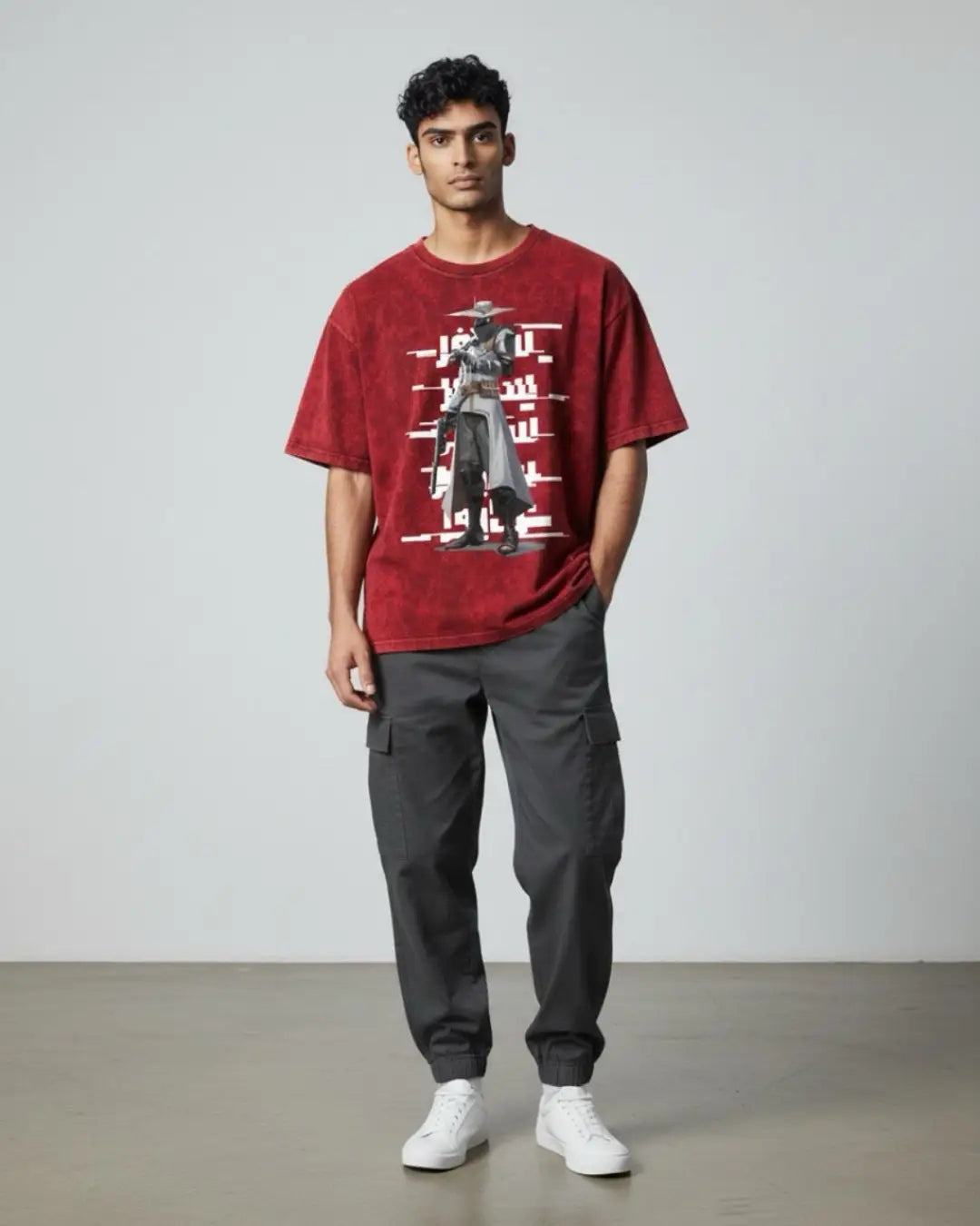 Cypher – Silent Watch Valorant Acid Wash Tee | Bold Gamer Streetwear - Maroon / XS - Valorant