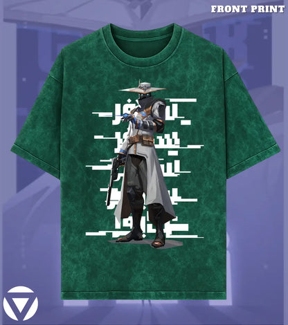 Cypher – Silent Watch Valorant Acid Wash Tee | Bold Gamer Streetwear - Valorant